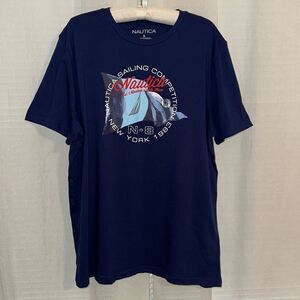 Nautica XL Midnight Blue NYC Sailing Short Sleeve Cotton Graphic Tee